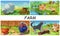 Colorful Farm Animals Concept