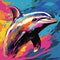 Colorful Fauvist Dolphin Painting - Vibrant Pop Art Style