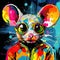 Colorful Fauvist Mouse: A Playful Yet Dark Pop Art Creation