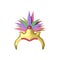 Colorful Feather Crown Icon In 3D