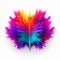 Colorful Feather Flower: A Vibrant Abstract Illustration On White Background