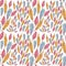 Colorful feathers creative seamless pattern