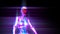 Colorful female robot dance animation