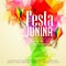 Colorful festa junina greeting background