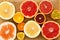 Colorful festive assortment of citrus fruit