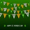 Colorful festive bunting with clover