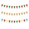 Colorful festoon banner vector illustration. Hanging color flag garland isolated on white background. Bright party bunting for