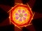 Colorful fiery magical mandala in space