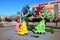 Colorful figures featuring dancing women in Astana