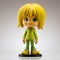 Colorful Figurine Cartoon Girl With Chartreuse Hair