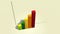 Colorful financial bar graph. The symbol of the financial success or bankruptcy