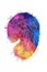 Colorful fingerprint artwork with vibrant splash effect.