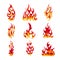 Colorful Fire Flames Set