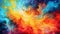 Colorful fire painting wallpaper. Generative AI