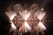 A colorful fire works during a celebration in the river with beautiful reflection