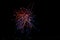 Colorful firework on black background on Independence Day