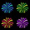 Colorful firework design elements