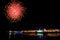 Colorful firework festival on SEA SALT & LIGHT at Phetchaburi province