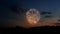 Colorful Firework lights streaks in the night sky