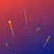 Colorful firework rocket flying with festive firecrackers bursting in different patterns on colorful background. Fireworks