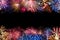 Colorful Fireworks Display Border