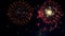 Colorful fireworks at holiday celebration. 4K.