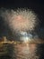 colorful fireworks in the night sky on the seafront of Alicante spain