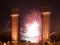 Colorful fireworks at Plaza de Espana