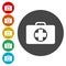 Colorful First Aid Kit Icons