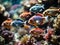 A colorful fish ensemble navigating intricate coral formations during the afternoon