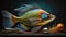 Colorful Fish In A Realistic Still Life With Dramatic Lighting