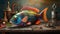 Colorful Fish In A Realistic Still Life With Dramatic Lighting
