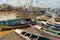 Colorful fisher boats, Saint Louis city, Senegal, West Africa