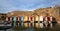colorful fisher huts in Scandinavia