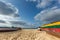 Colorful fisherman`s boats on the beach