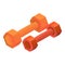 Colorful fitness dumbbell icon, isometric style