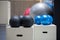 Colorful Fitness Medicine Balls inside Modern Gym