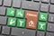 Colorful fitness symbol on keyboard