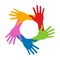 Colorful Five Hands Icon