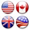 Colorful flag badges icons vector