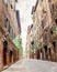 Colorful Flags of the Siena districts for the Palio festival in Tuscany