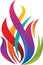 Colorful flame logo