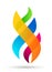 Colorful Flame logo fire energy symbol icon nature elements vector design on white background