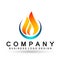 Colorful Flame logo fire energy symbol icon nature elements vector design on white background