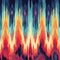 Colorful Flames Abstract Pixelated Landscape With Ikat Influence