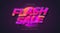 Colorful Flash Sale Text in Retro Style and Wavy Effect