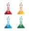 Colorful flask icons on white background. Laboratory equipment icons. eps8.
