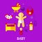 Colorful flat baby design