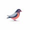 Colorful Flat Bird Icon Design With Symbolic Nabis Style