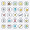 Colorful Flat Icons Set - vector